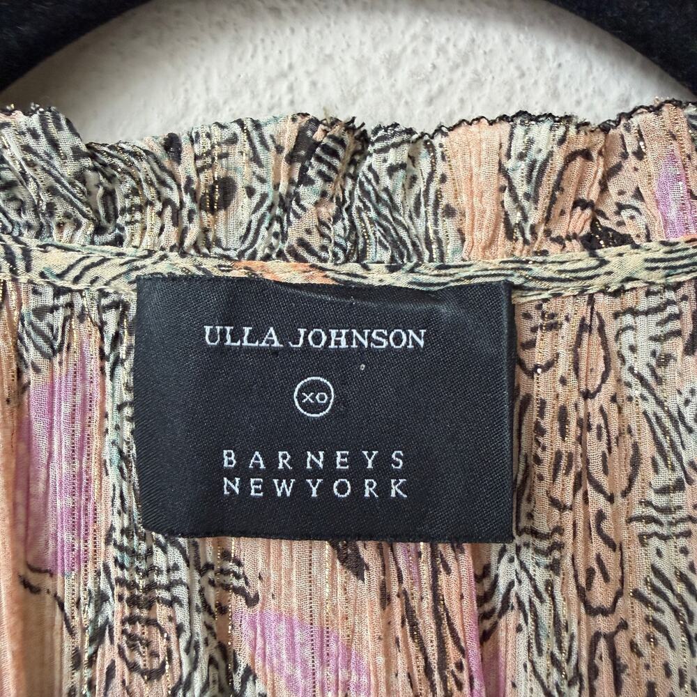 Ulla Johnson Paisley Metallic Silk Blend Midi Dress Size 6 - Picture 4 of 6